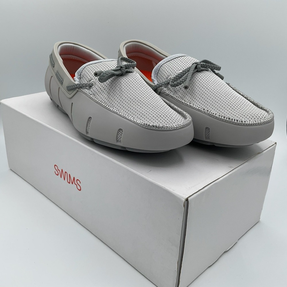 Swims Men Braided Loafer Light Grey Deck Shoes Size 7 Boating Pool Vacation